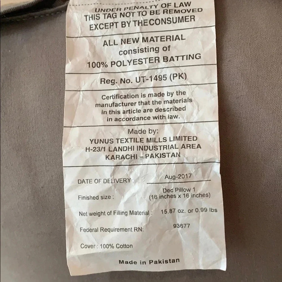 Linden Street Gray Geometric Accent Pillow 16x16 New - Picture 9 of 9